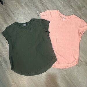 LOT OF 2: Calia Pink and Green Textured Athletic Tops Size S 🦄